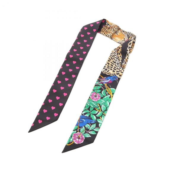 HERMES Black Silk Love Scarf - Picture 4 of 4